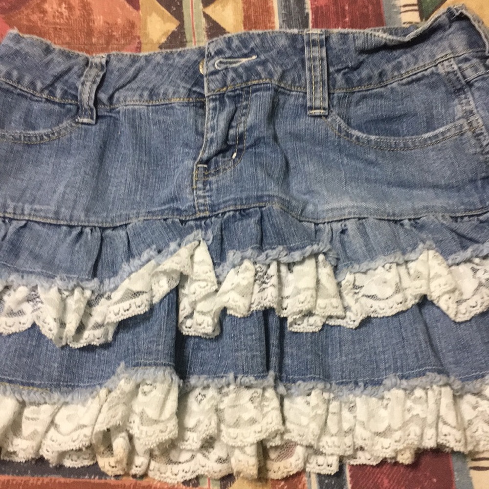 Jean mini skirt